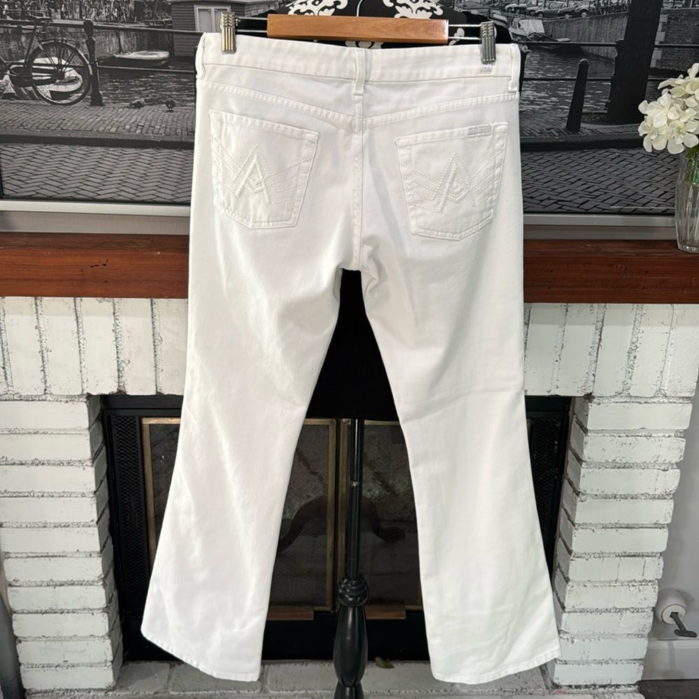 7 for All Mankind Women Denim Jeans White A pocket Boot Cut Flare size 30 10Tall